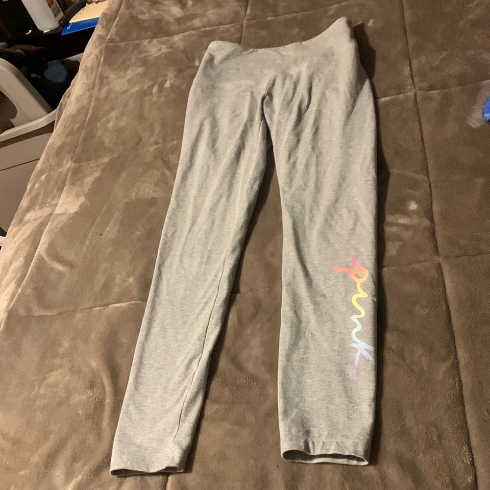 Pink cotton high waist full length legging